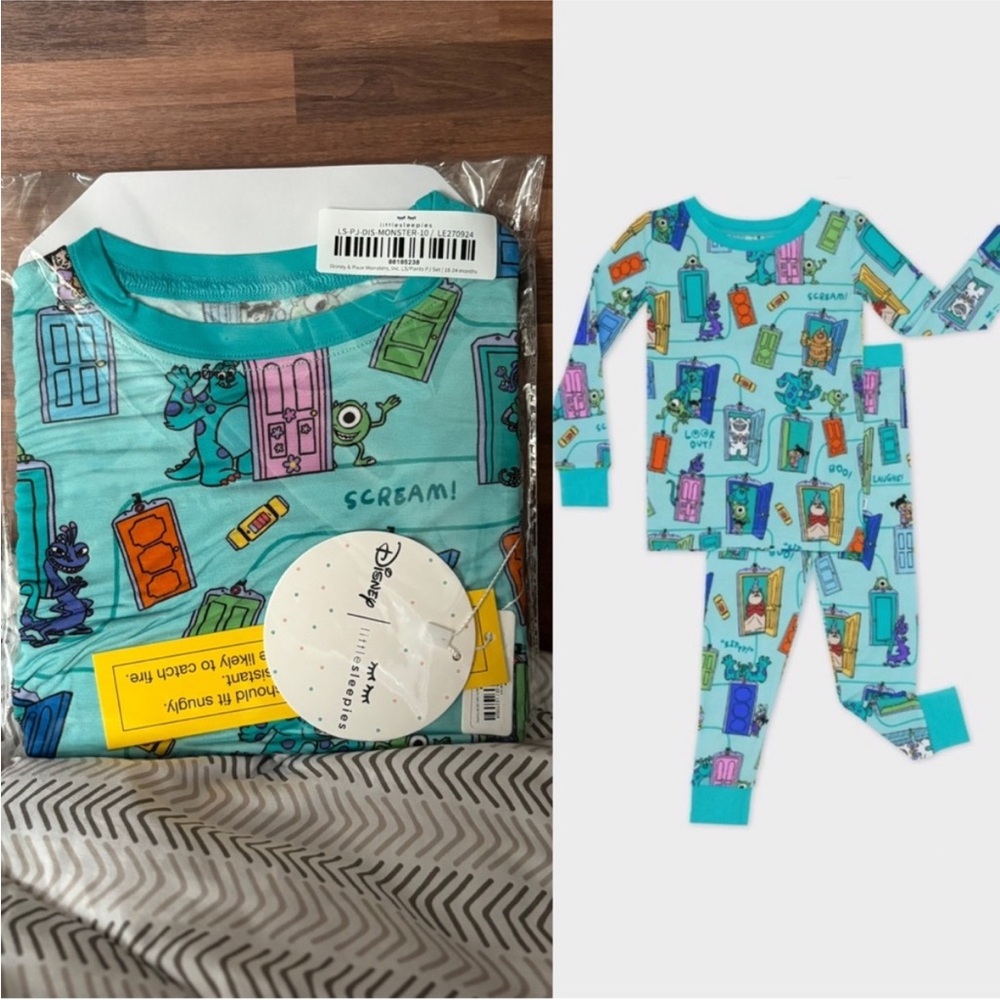 Little Sleepies Monsters Inc 2-piece Pajamas